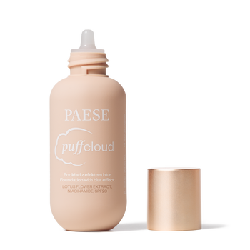 Paese Puff Cloud, satynowy podkład z efektem blur SPF 20, 04 Shell Beige, 37 ml