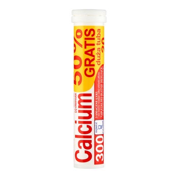 Calcium 300 Uni-Phar, tabletki musujące, pomarańcza, 20 szt. (10 szt.+10 szt.)