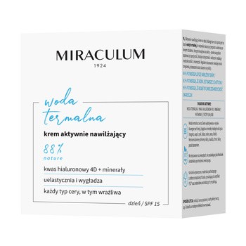 Miraculum Woda Termalna, krem aktywnie nawilżający na dzień, 50 ml