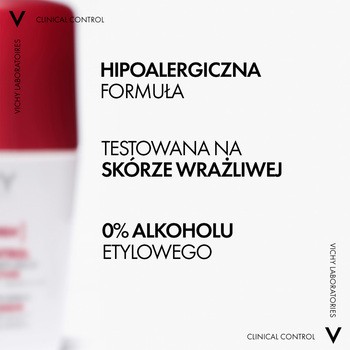 Vichy Clinical Control 96 h, dezodorant dla kobiet, roll-on, 50 ml