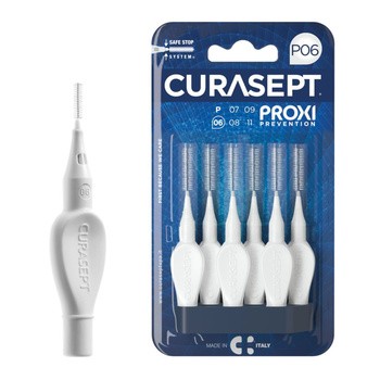 Curasept Proxi P06, szczoteczki międzyzębowe, białe, 6 szt.