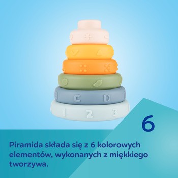 Canpol Babies, sensoryczna układanka piramidka, 1 szt.