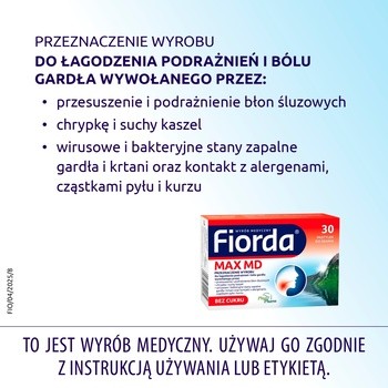 Fiorda Max MD, pastylki do ssania, 30 szt.