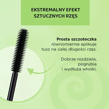 Eveline Cosmetics Extension Volume, wydłużająco-podkręcający tusz do rzęs False Definition, czarny, 10 ml