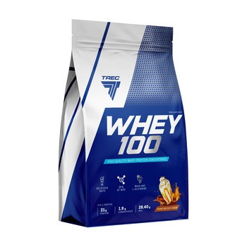 Trec Whey 100, proszek, smak masło orzechowe, 2275 g