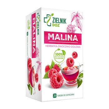 ZIELNIK DOZ Malina, herbatka owocowo-ziołowa, 2 g, 20 szt.