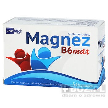 Magnez B6 max, kapsułki, LiveMed, 50 szt
