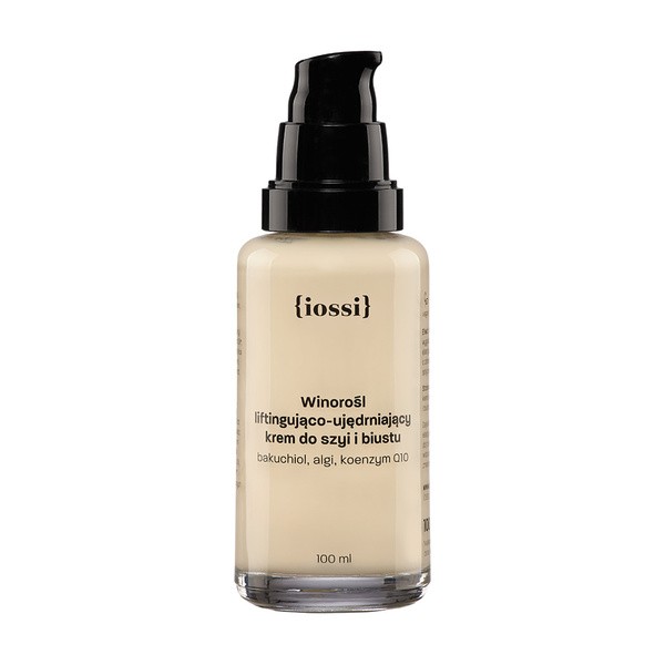 Iossi Iossi Winorośl, liftingująco-ujędrniający krem do szyi i biustu z bakuchiolem, 100 ml