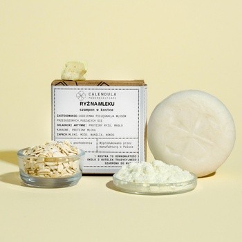 Calendula Modern Self Care, szampon w kostce, Ryż na mleku, 80 g