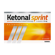 Ketonal Sprint, 25 mg, granulki do sporządzania roztworu doustnego, 12 saszetek
