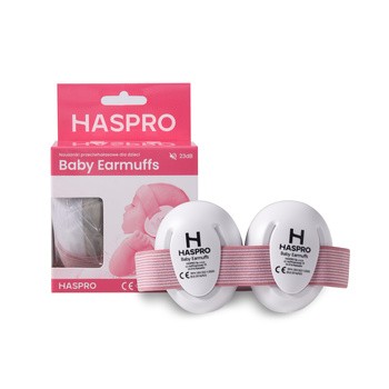 Haspro Baby Earmuffs, nauszniki ochronne dla niemowląt i małych dzieci, różowe, 1 szt.