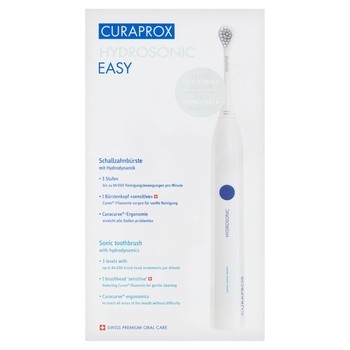 Curaprox Hydrosonic Easy, szczoteczka soniczna, biała, 1 szt.