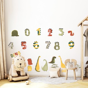 Sipo, Naklejki na ścianę dla dzieci, Cyfry Dino, 1 szt.