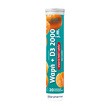 Wapń + D3 2000 j.m., tabletki musujące, smak mandarynkowy, 20 szt.