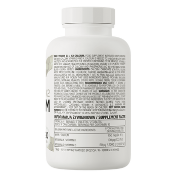 OstroVit Vitamin D3 + K2 Calcium, tabletki, 90 szt.
