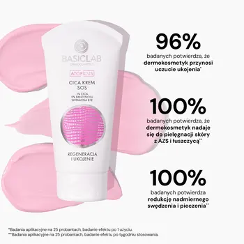 BasicLab Atopicus, krem SOS do skóry ultrawrażliwej, podrażnionej lub skłonnej do atopii, 75 ml
