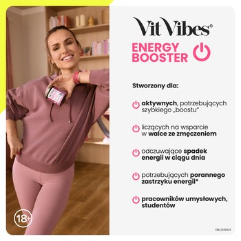 Vit Vibes Energy Booster, żelki, smak truskawkowy, 60 szt.