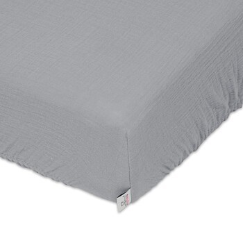 Babymatex, prześcieradło muślinowe z gumą 60x120 cm, grafitowy, 1 szt.