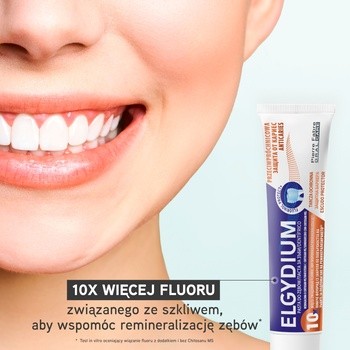 Elgydium, przeciwpróchnicowa pasta do zębów z kompleksem Fluorinol Protect+, 75 ml