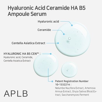 APLB Hyaluronic Acid Ceramide HA B5 Ampoule, serum nawilżające do twarzy z kwasem hialuronowym, ceramidami i witaminą B5, 40 ml