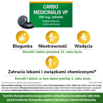 Carbo Medicinalis VP, 300 mg, tabletki, 20 szt.