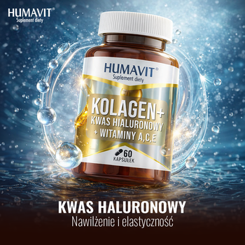 Humavit Kolagen + Kwas hialuronowy + Witaminy A,C,E, kapsułki, 60 szt.