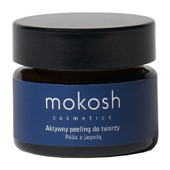 Mokosh, aktywny peeling do twarzy, róża z jagodą, 15 ml