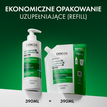 Zestaw Vichy Dercos DS, szampon przeciwłupieżowy, włosy normalne i przetłuszczające się, 390 ml + opakowanie uzupełniające, 390 ml
