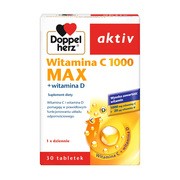 Doppelherz aktiv Witamina C 1000 MAX + witamina D, tabletki, 30 szt.