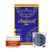Zestaw Promocyjny Orientana Ambient Box, krem do twarzy drzewo sandałowe i kurkuma, 50 g + świeca sojowa Bombay Spirit, 1 szt.        