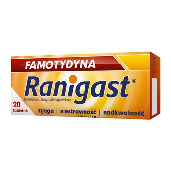 Famotydyna Ranigast, 20 mg, tabletki powlekane, 20 szt.