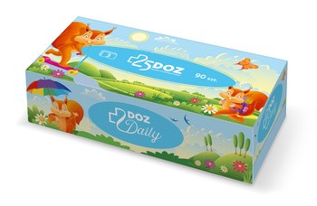Zestaw 2x DOZ Daily, chusteczki higieniczne, karton, 90 szt.