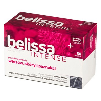Belissa Intense, tabletki na włosy, skórę i paznokcie, 50 szt.