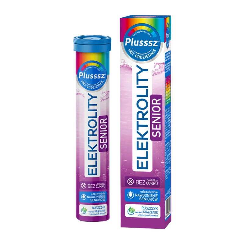 Plusssz Elektrolity Senior 100% Complex, Tabletki Musujące, 24 Szt.