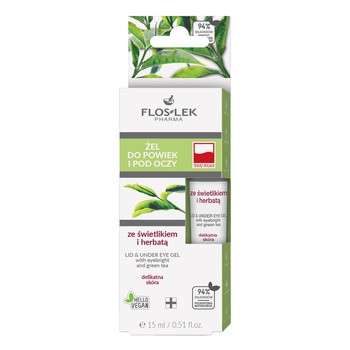 Flos-Lek Pharma, żel do powiek i pod oczy, ze świetlikiem i herbatą, 15 ml