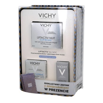Zestaw Promocyjny Vichy Liftactiv, krem przeciwzmarszczkowy na noc, 50 ml + dwa miniprodukty GRATIS