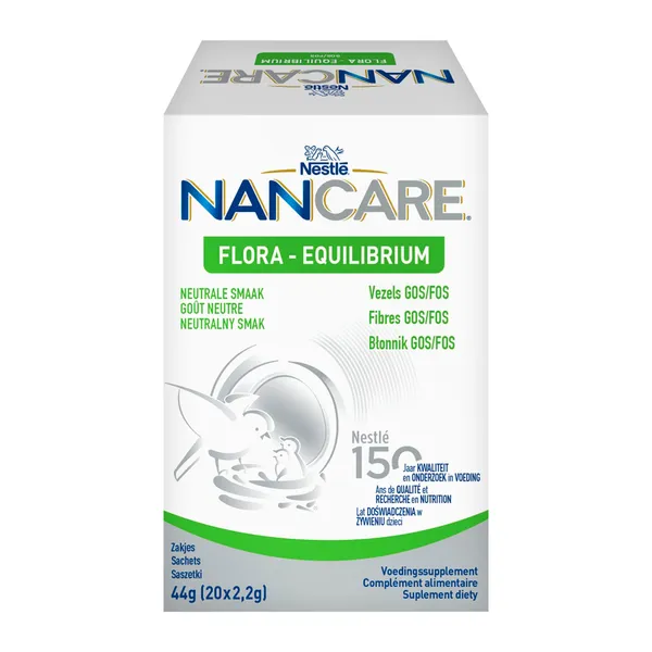 Порошок в саше Nestle NANCare Flora Equilibrium, волокна GOS и FOS, с рождения, 20 шт по 2,2 г