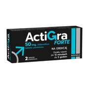 Actigra Forte, 50 mg, tabl.powl., 2 szt