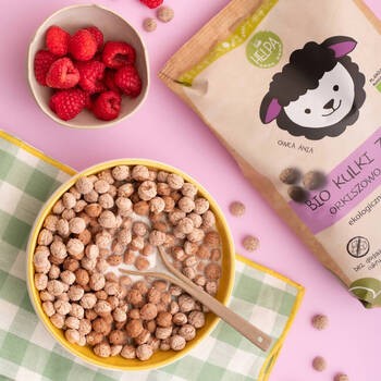 Helpa, Bio Kulki Orkiszowo-Gryczane z Kakao, płatki śniadaniowe, 160 g