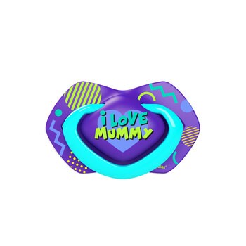 Canpol Babies, smoczek silikonowy, symetryczny, Neon Love, 0-6 m, blue, 2 szt.