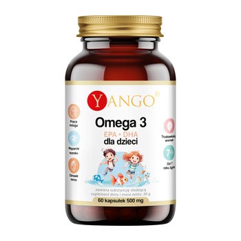 Yango Omega 3 EPA + DHA dla dzieci, kapsułki, 60 szt.