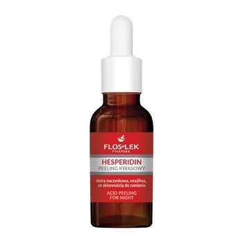 Flos-Lek Hesperidin, peeling kwasowy na noc, skóra naczynkowa, wrażliwa, ze skłonnością do rumienia, 30 ml