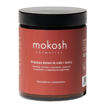 Mokosh, balsam brązujący do twarzy i ciała, pomarańcza z cynamonem, 180 ml