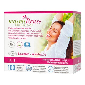 Masmi, wkładka wielorazowa z certyfikowanej bawełny organicznej, 1 szt.