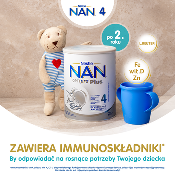 Nestle Nan Optipro Plus 4, produkt na bazie mleka dla małych dzieci, 800 g