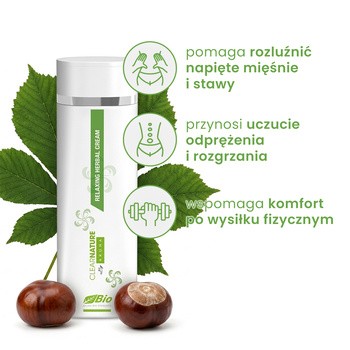 Clear Nature, BIO relaksujący krem ziołowy, 200 ml