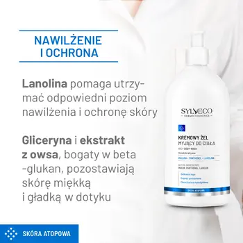 Sylveco Dermo, kremowy żel myjący do ciała, 1000 ml