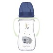 Canpol Babies Easy Start, Sleepy Koala, butelka szeroka antykolkowa ze świecącymi uchwytami, niebieska, 300 ml, 1 szt.