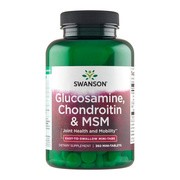 Swanson Glukozamina Chondroityna & MSM, mini tabletki, 360 szt.        