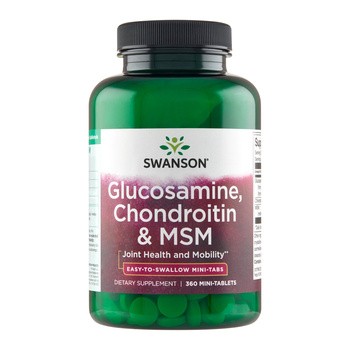 Swanson Glukozamina Chondroityna & MSM, mini tabletki, 360 szt.